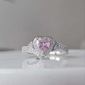 Pink Heart Gemstone Ring,  real 925 Sterling Silver Charmed Aroma Valentines